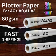 PLOTTER PAPER roll 914mm/841mm/594mm/PRINTING PAPER/PLAN PAPER A1 & A0 & A2 Printing Paper Kertas pl