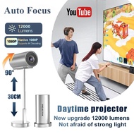 Mini Projector Auto Focus 4K Ultra HD 12000 Lumens Android TV Smart Home Projector Portable Ceiling 