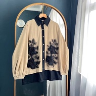 KEMEJA Hello Bestie - Ivanka Shirt Ld 116cm - Women's Shirt Long Sleeve Shirt