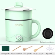 220V Mini Multifunction Non-stick Pan Electric Rice Cooker Household Single/Double Layer Hot Pot Multi Electric Cooking Green Pot 220V