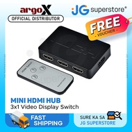ArgoX HDMI Switcher 3x1 - 4K 60Hz, IR Remote Control, Supports HDMI2.0, 3D, HDR