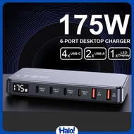 Taffware Charger USB Docking Station 6 Port Type C PD QC GaN 175W - BK-112D