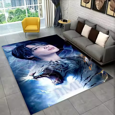 Kpop B-BTS JIMIN Star Carpet Rug for Playroom Bedroom Living Room Sofa Home Decor,kid Area Rug Non-s