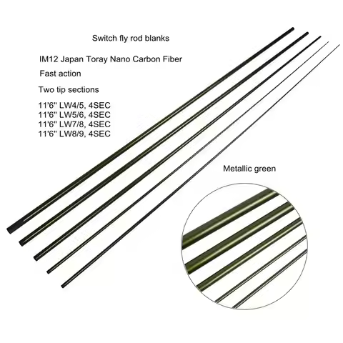 Aventik IM12 11'6'' LW4/5 LW7/8 Switch Fly Fishing Rod Blanks Fast Action Spey Salmon Fly Rod Blank 