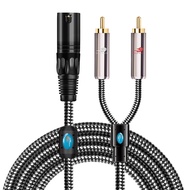 GOLLEY LION High Quality XLR Male to 2 x Phono RCA Plug Adapter Y Splitter Patch Cable 1 XLR Male 3 