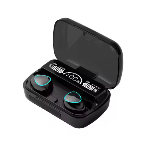 M10 TWS Bluetooth Earphones with Charging Case, 9D Stereo Sound, Waterproof Sports Headphones with B