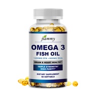Omega 3 Fish Oil Capsules DHA & EPA Rich Supplement for Anti-Aging Skin Eyes Heart Brain Immune Syst