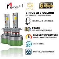 Sirius AI APP-Control Bluetooth 5.0 Super Bright LED 12V H1 H4 H7 H8 H11 9005 HB3 9006 HB4 D2 D4 Car
