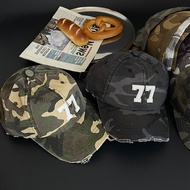 Camouflage No. 77 Patch Letter Embroidered Baseball Cap Sports Cap
