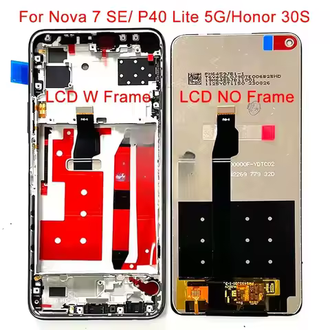 6.5' Original For Huawei nova 7 SE CDY-AN00 NX9A LCD P40 lite 5G Display Screen Frame+Touch Panel Ho
