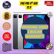 SG PAD PRO 12.9 4TH 256G WIFI GEN | ORI SECOND HAND 1 BULAN WARRANTY KEDAI | 1 MONTH WARRANTY TABLET