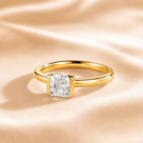 Custom Lab Grown Diamond Ring 9K 14K Gold 0.5ct to 3ct VVS Clarity D Color Anniversary Engagement We