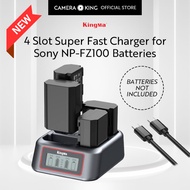 [KingMa] NP-FZ100 4-Slot Ultra Fast Charger for Sony Camera Battery FZ100 / NP-FZ-100