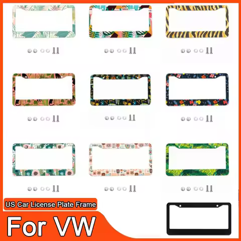 Universal Aluminum Alloy US Car License Plate Frame Cover Accessories For Volkswagen VW Golf 7 MK7 G