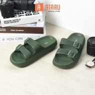 Ataru Ukuran 44/45 Sandal Double Strap Thick Slides - Hijau