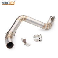 สลิปบนสำหรับ Duke125 Duke250 Duke200 Duke390รถจักรยานยนต์ไอเสียลื่นบนกลางลิงค์ท่อท่อไอเสียจักรยานหนี