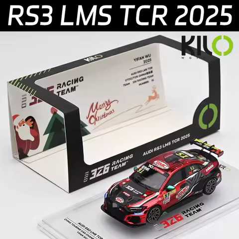 Kiloworks 1:64 RS3 LMS TCR 2025 Electroplated Christmas Edition Alloy Motor Vehicle Diecast Models C