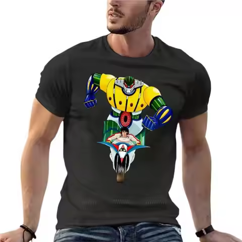 Steel Kotetsu Koutetsu Jeeg Super Robot 70'S Anime Oversized T-Shirts Fashion Men'S Clothing Short S