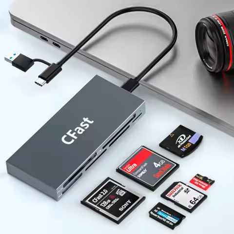 UTHAI TF4 6-Card Same Read SD/TF/MS/XD/Cfast Camera Multi functional Card Reader for Mobile, Tablet,