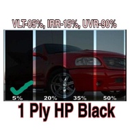 KOREA 1Ply 1 mil HP 5 Black(VLT 05%)Darkness 95%, Car, Window tinted film, 1Roll (5ft x100ft)