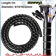 SNOWWY2OL Cable Sleeve Cover, Spiral 8/10/16/22mm Wire Protector,  Flexible Tube Line Organizer