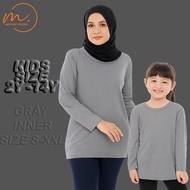 Gray colour Woman Long Sleeve Inner Shirt Under Shirt Thermal Innerwear Underwear/Baju Batin Wanita 