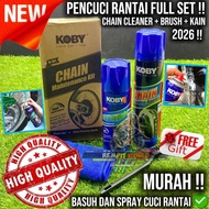 KOBY CHAIN CLEANER+CHAINLUBE+BRUSH+KAIN SET SPRAY RANTAI SET MOTOR UNIVERSAL RANTAI 415 428 520 525