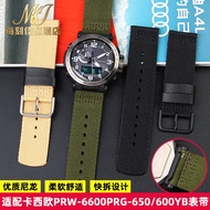 Suitable for Casio Strap PRG-600YB PRW-6600 PRG-650 Men Canvas Nylon Watch Strap 24mm