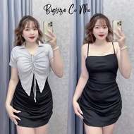 Women's Big Size Dress with slim fit ribbedbag with 2 separate layers to flatter the seductive figur