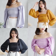 Off Shoulder Sabrina Top Ruffled Blouse Off Shoulder Blouse Crop Top