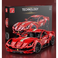 Technic T5001 red Ferrari F12 Super Car model assembly toy