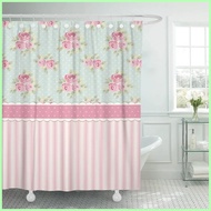 [HOT LLKGSXC DBSKLA 108] Women Girls Shower Curtains Colorful Cute Shabby Chic Roses and Polka Dots 