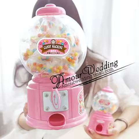 Candy Machine Gumball Dispenser Piggy Coin Sorter Money Box Pink Candy Dispenser Children's Birthday