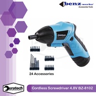 Cordless screwdriver 4.8V multi function electric 4.8V / Bor obeng baterai set 24pcs Benz Werkz BZ-8102 DAN  Bor obeng baterai mini cordless screwdriver electric sekrup set 47pcs / Cordless screwdriver set 47pcs / Mesin bor obeng multifungsi serbaguna KDK