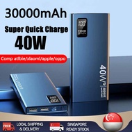 sg【READY STOCK】PD 40W Powerbank Super Fast Charge 30000mAh Powerbank Flash Charge Power Bank Qc3.0 Power Bank Charger Su