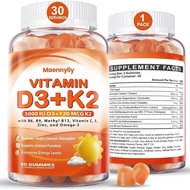 Vitamin D3 K2 Gummies for Adults - Vitamin D3 5000IU + K2 (MK-7) 120mcg - Sugar-Free D3 and K2 Suppl