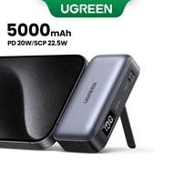 UGREEN 5000mAh Mini Power Bank PD20W/SCP22.5W USB-C Mini Fast Charging Portable Powerbank Built-in C