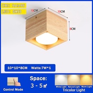 RHPOA GX53 wooden LED spotlight with eye protection adjustable light angle three light colors no mai