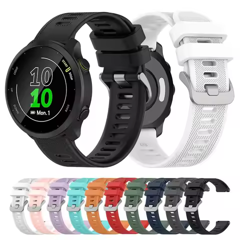 20mm Silicone Watchband Strap For Garmin Forerunner 55 158 245 645 Smart Watch Band for Garmin Vivoa