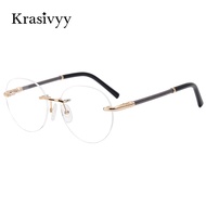 Krasivyy Rimless Glasses Frame Women Pure Titanium Myopia Optical Prescription Eyeglasses Men 2021 N