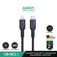 AUKEY CB-NCL  สายชาร์จเร็ว Circlet CL Nylon Braided USB-C to Lightning Cable (1,1.8m) รองรับ PD Charge มาตรฐาน MFI สายชาร์จไนล่อนถัก รุ่น CB-NCL1-2