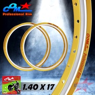 ล้อคอม อาก้อน วงล้ออลูมิเนียม ล้อ COM AKRONT 1.40 X 17 ทูโทน จำนวน 2 วง ขนาด 1.40 ขอบ 17 ของแท้ การั