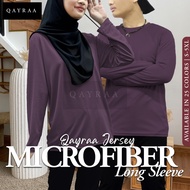 𝐐𝐀𝐘𝐑𝐀𝐀 (P2)  Muslimah Jersey Plain Microfiber Long Sleeve / Sport Wear / Size : S-5XL / Jersi Baju S