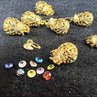 Gold Bag Pendant Nine Gems