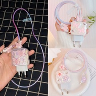 IPHONE Charger Protector Transparent 1 Set of 18w 20w Head Cables