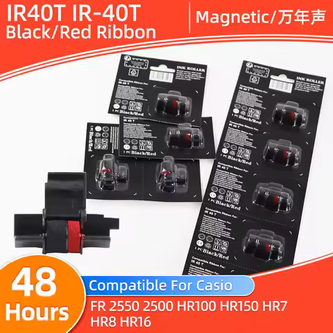 10~100pcs Black/Red IR40T IR-40T IR40 IR-40 Ink Roller Compatible for casio FR 2550 2500 HR100 HR150