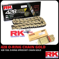 RANTAI ORING GOLD RK TAKASAGO O RING CHAIN 428 132L JAPAN KLO / KLW XW-RING SUPERBIKE / YAMAHA 428 ORING GOLD