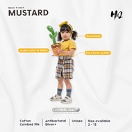 HN2 Mustard Antibacterial Plain T-Shirt for Children, Short Sleeve Premium Cotton Combed 30s, 2-4-6-