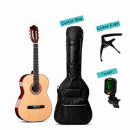 CAESAR (G-396) Full Size Classical Nylon Guitar With Accessories Set (Bag Capo Tuner) 39" Guitar Cla