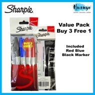 Sharpie Permanent Marker Value Pack (Buy 3 Free 1) (Black/Blue/Red) SHFPB3P1